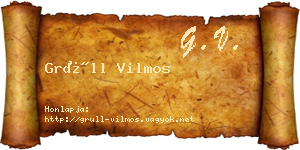 Grüll Vilmos névjegykártya